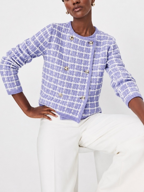 Ann Taylor Jackets & Blazers - Ann Taylor 2024 Lilac Double Breasted Knit Sweater Jacket